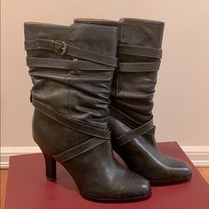 Sofft Leather Balsov Strappy Boots (Size: 8)